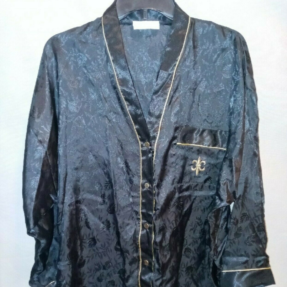 M Tags Attached!! Vtg 80's Lily of France Pajama Liquid Silk Satin Nightshirt